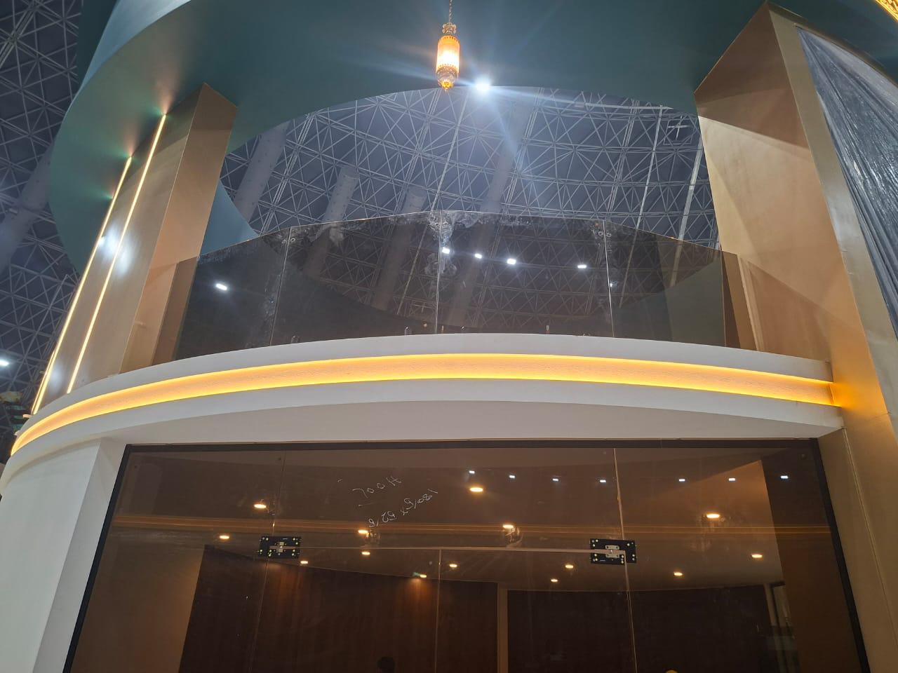 Decorative frosted glass mosque doors