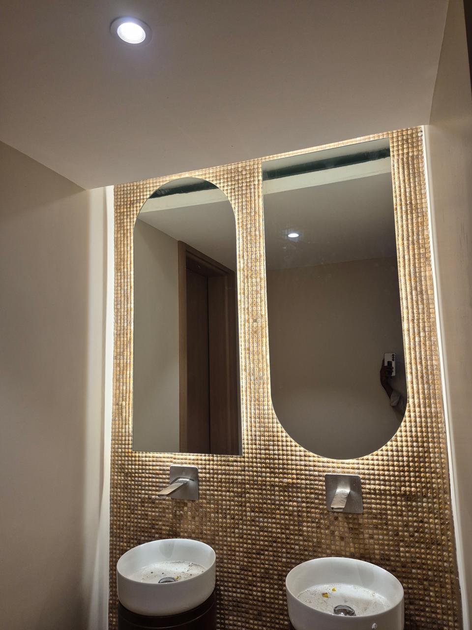 Arched backlit LED vanity mirrors